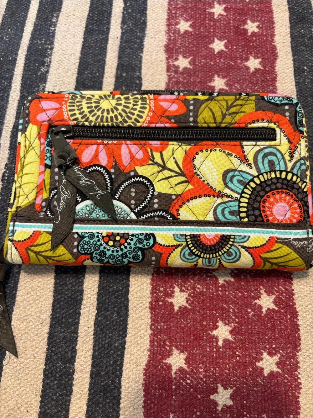 Vera Bradley Multicolor Floral Quilted Wallet with Turn-Lock